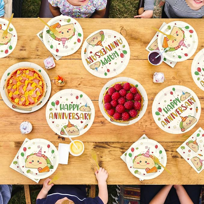 96Pcs Taco Anniversary Party Decorations Taco Bout Love Plates and Napkins Mexican Fiesta Decorations for Wedding Bridal Shower Engagement Anniversary Cinco De Mayo Party Supplies Serves 24