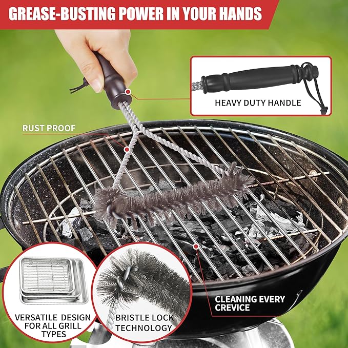 Griddle Cleaning Kit for Blackstone, 18 Pieces Flat Top Grill Cleaning Kit with Durable Scraper, Grill Brush, Cleaning Brick and Scouring Pads, Griddle Accessories Set for Easy Restoration