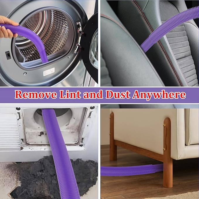Dryer Vent Lint Vacuum Atttachments Kit and Crevice Tool for Dyson Gen 5 V15 V12 V11 V10 V8 V7 Detect Outsize Slim Absolute Cyclone Vacuum Cleaner Nozzle Flexible Dryer Lint Remove Hose Cleaner Kit