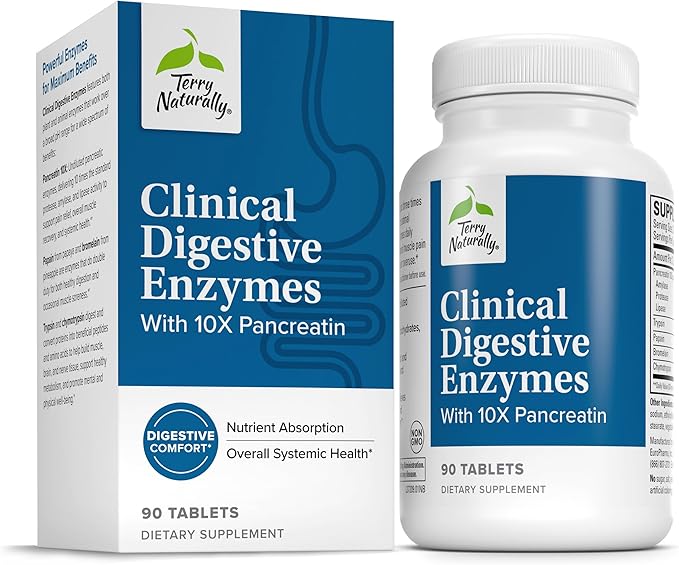 Terry Naturally EuroPharma Clinical Digestive Enzymes with 10X Pancreatin 90 Tablet