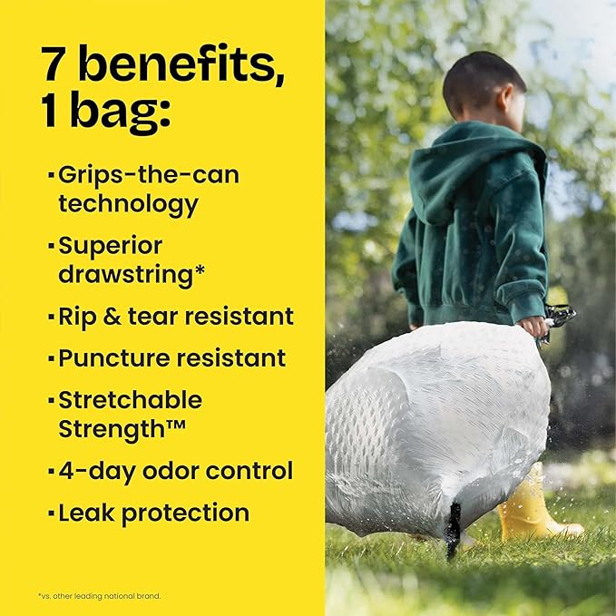 Glad ForceFlex Tall Kitchen Trash Bags, 13 Gallon, Gain Lemon Zest, 110 Count (Package May Vary)