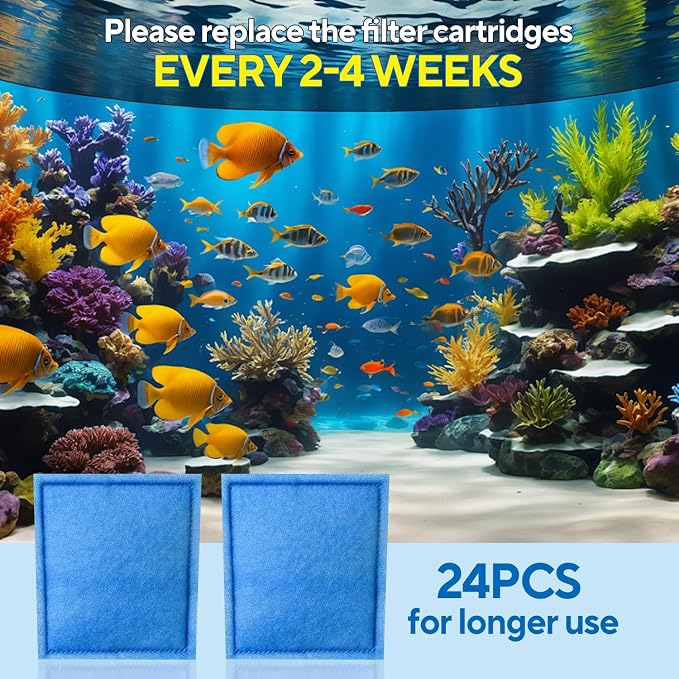 24 Pack Aquarium Filter Replacements for EZ-Change #3 Replacements for Marineland Rite-Size C Compatible with 20-40/30-60 Gallon Fish Tank Power Filters Penguin 200B 350B 170B 330B 275 and 375