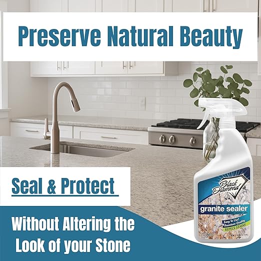 Black Diamond Stoneworks Granite Sealer: Seals and Protects. Marble Sealer Protector. Granite, Marble, and Travertine Countertop Sealer for All Stone Countertops. Enhance Your Stone’s Natural Beauty.