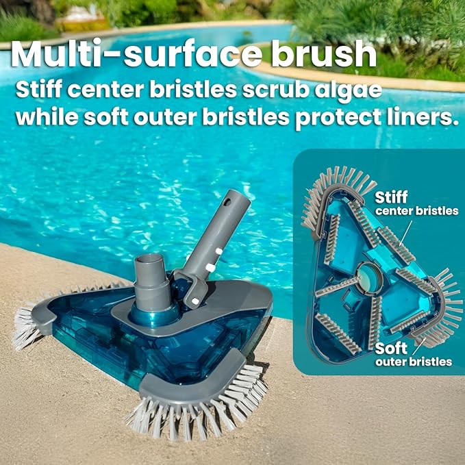 XtremepowerUS 17" Wide Pool Net, Professional Swimming Pool Leaf Skimmer Nets for Cleaning Double-Layer Deep Big Bag Net Easy Scoop Edge, Debris Pickup (Pole Not Included)
