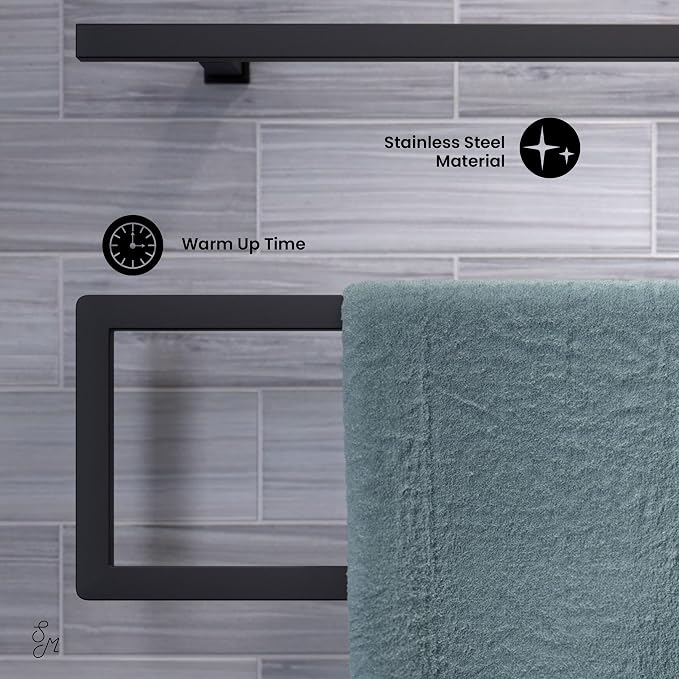 Swiss Madison Voltaire 5-Bar Electric Towel Warmer Heated Towel Racks for Bathroom in Matte Black