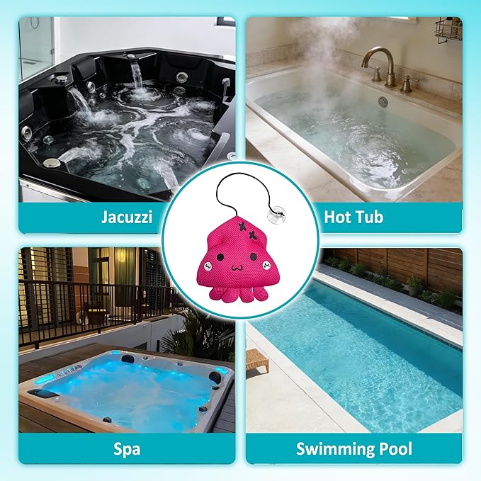 Hot Tub Scum Absorber, Upgrade Reusable Squid Hot Tub Absorber Accessories Sponge for Spa & Pool Cleaner, Hot Tub Oil Absorbing Keeps Water Clean