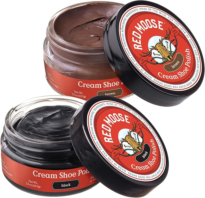 RED MOOSE Boots and Shoe Cream - Shoe Polish Kit for Leather - Shoes Shine - Made in the USA