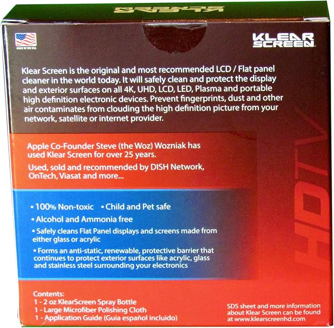 Large TV Cleaning Screen Cleaner for Tvs, Gaming Monitors, LCD, LED, OLED, LED, Made in The USA