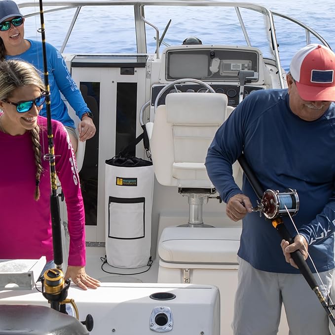 Mangrove Products: Portable Boat Trash Can, Reusable Trash Bag, Boating Equipment, Boat Storage, Boat Accessories Marine, Pontoon Boat Accessories, Fishing, Sandbar, RV, or Camping