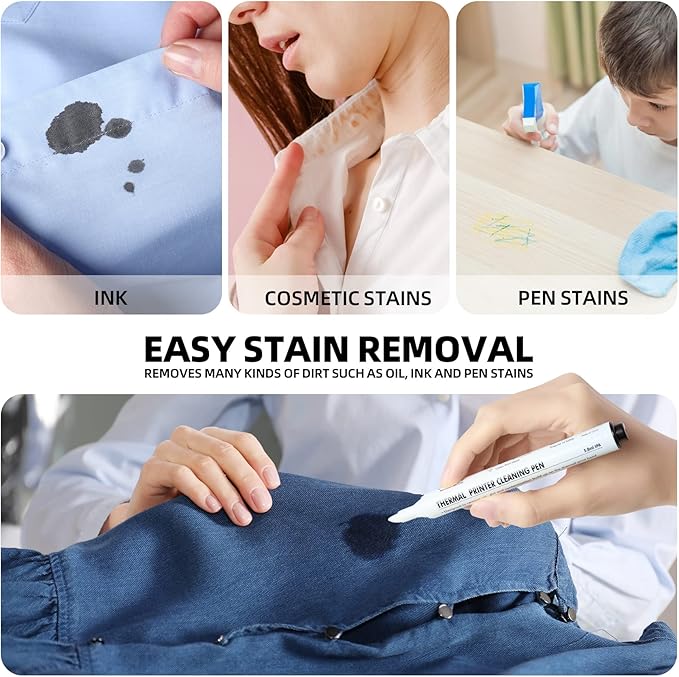Thermal Printer Cleaning Pen, Universal Thermal Print Head Cleaning Kit for POS & Card Printer, Thermal Receipt (6PCS)
