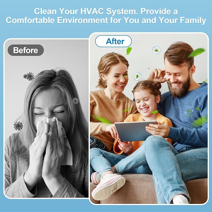 UVC Light for AC System, Air Scrubber Unit for HVAC Ducts and AC Coils Comes with Two UV-C Lamps, Used for Cleaning HVAC Ducts,50-BUVAS-E
