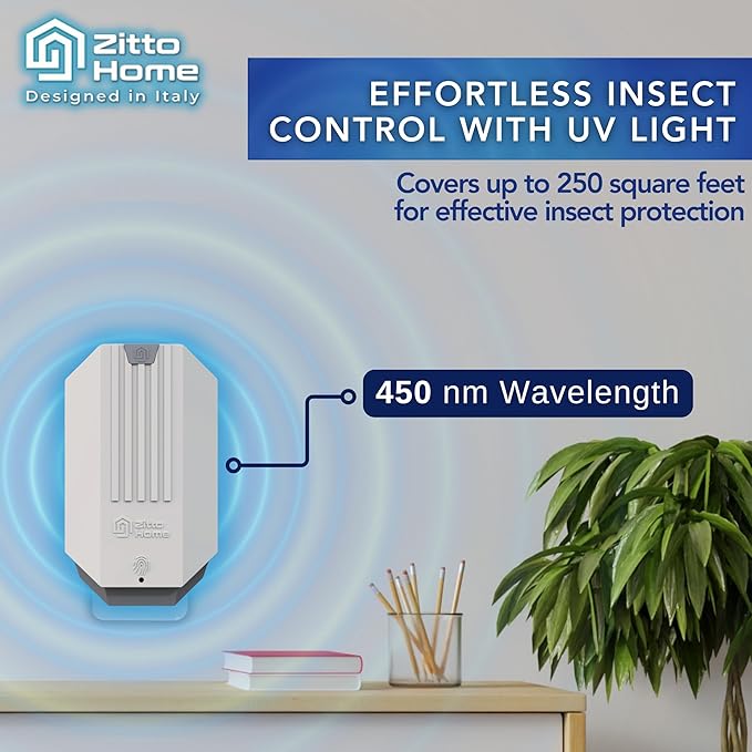 Fly Trap Indoor Starter Kit (2 Device & 2 Refills), Long Lasting Indoor Fly Trap for Home, Captures Flies, Moths, Fruit Flies, Gnats, Flying Insect Trap Indoor Plug in 24/7 UV Light