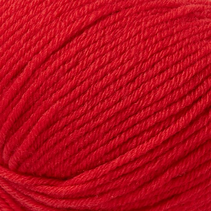 100% Merino Wool Yarn, 6-Ply Luxurious and Soft Yarn for Hand Knitting & Crocheting, 1.76 OZ/50g, 127 yds/116 Meters(Bright Red, 1 Ball)