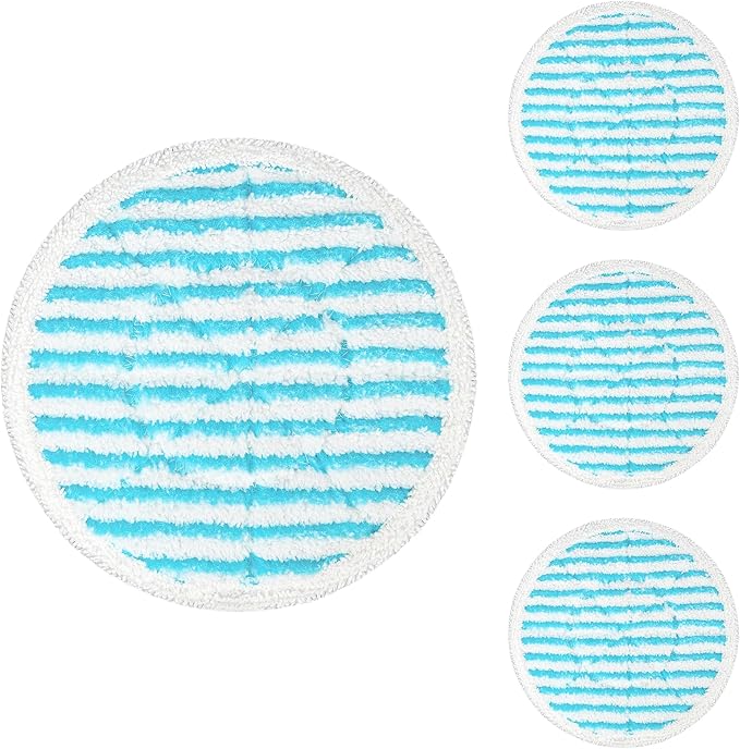 F Flammi Heavy Duty Replacement Steam Mop Pads for Pursteam ScrubMaster, 4 Pack Velvet-Bristle Hybrid Deep Scouring Steam and Scrub Mop Pads, Cleans Stubborn Grease and Grime