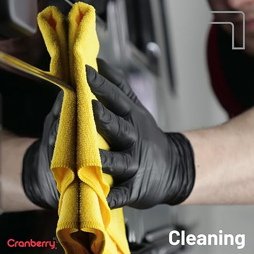 Cranberry USA CR3235 Carbon Nitrile Powder Free Exam Gloves, 3.2 mil, Black, X-Small (Pack of 200)