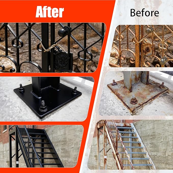 2-in-1 Rust Converter & Metal Primer, 141oz Rust Reformer Paint for Metal, Automotive Rust Remover, UV & Heat Resistant Anti-Corrosion Coating, Industrial-Grade Water-Based Rust Inhibitor