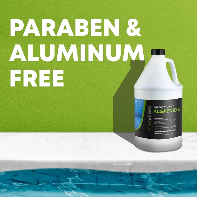 AquaDoc Copper Pool Algaecide for Swimming Pools - 128 oz - 90 Day Algaecide for Inground & Above Ground Pools - Non-Foaming, Non-Staining Formula, Reduces Chlorine Demand