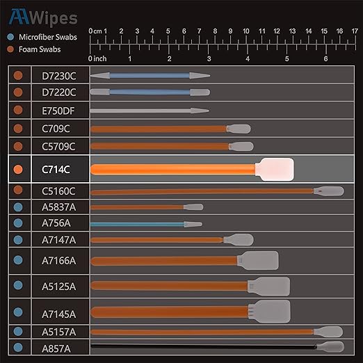 AAwipes Foam Swab Sticks (100 pcs Large Rectangular Foam Tips, 5.25", Orange) Cleanroom Cleaning Swab Sponge Stick for Inkjet Printer, Optical Instruments, Car Detailing