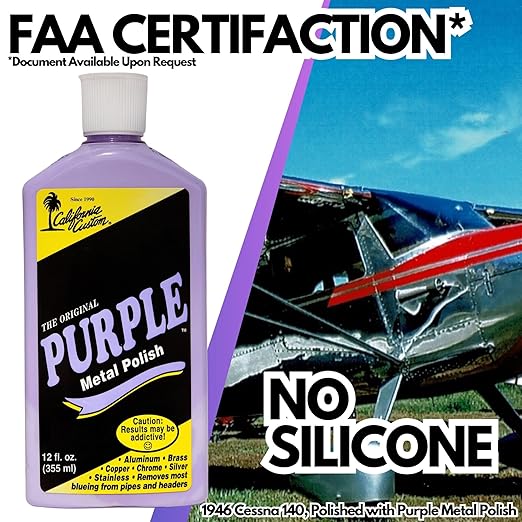 CALIFORNIA CUSTOM Products – The Original Purple Metal Polish, No Silicone, Body Shop Safe, Great for Aluminum, Brass, Copper, Chrome, Silver, Stainless and Gold, Made in The USA (6)