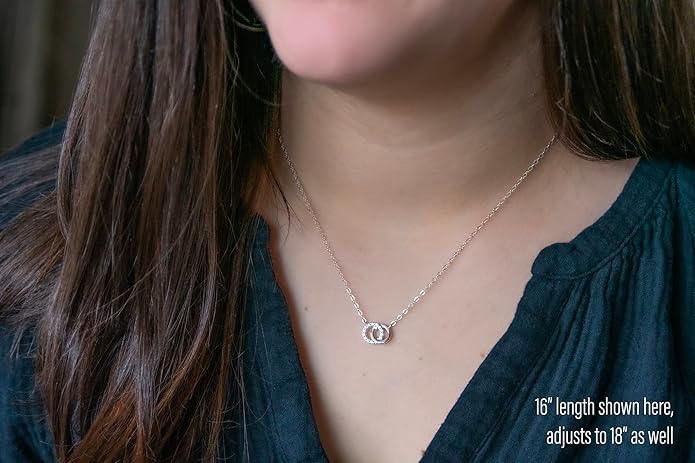 EFYTAL Mother Daughter Necklace, 925 Sterling Silver Mom Daughter Gifts, Mom Necklace for Women, Mother of the Bride Gifts