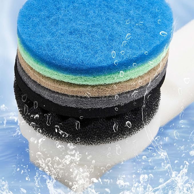Threlaco 62 Pcs Compatible with Fluval Fx4/fx5/fx6 Replacement Filter Media, 6 Foam Block, 6 Carbon and 6 Water Polishing Pad, 4 Bio-sponge 6 Filter Pad, 6 Carbon, 18 Nitrite/phosphate/ammonia Remover