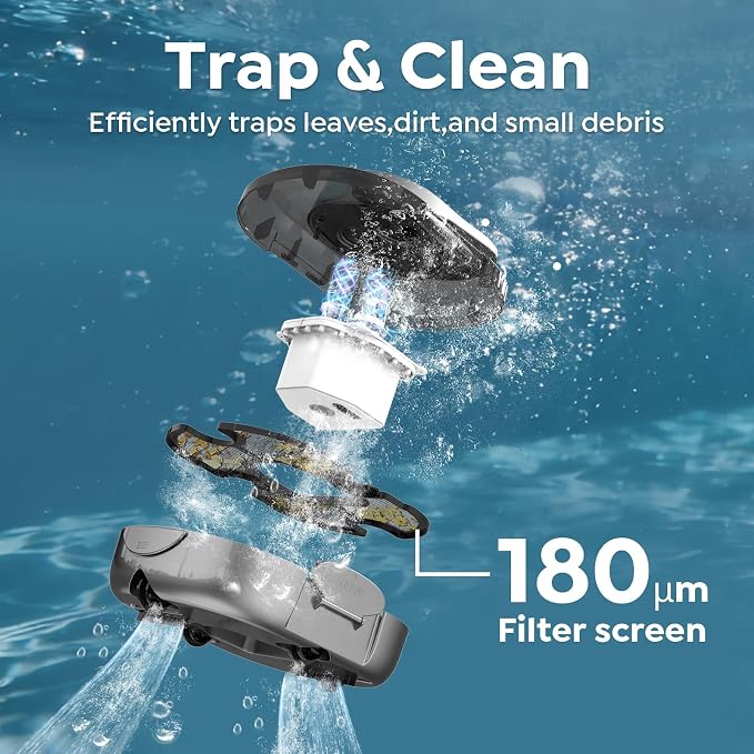 S1 Pro Cordless Robotic Pool Cleaner, 130-Min Runtime, Cleans Up to 1,292 Sq.Ft, Dual-Motor Pool Vacuum, Automatic Cleaner with Large Filter Basket, Fast Charging & Self-Parking (Graphite Gray)