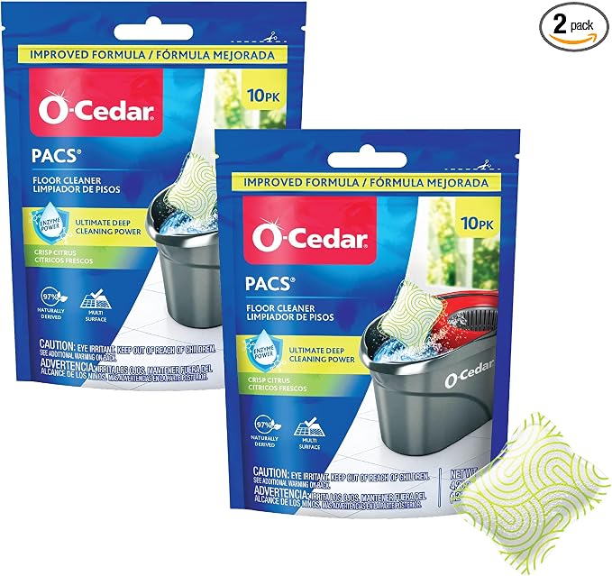 O-Cedar Floor Cleaning 20ct Pacs Citrus Scent 10ct (2-Packs)