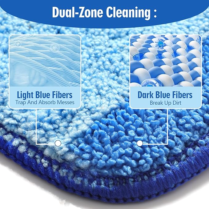 12 Pack Microfiber Cleaning Pads Compatible with Bona Mops, Safe for Hardwood and Hard-Surface Floors, Washable, Reusable
