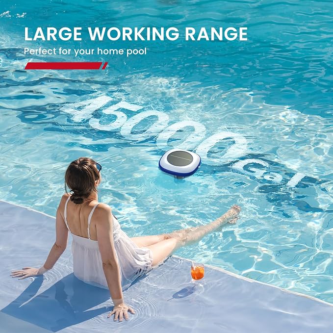 Enhulk PI25 Solar Pool Ionizer, Floating Copper Ionizer for Pool - Cleans Pools Up to 45,000 Gallons, Ideal for Above Ground, In-Ground Pools, Spas, and Hot Tubs