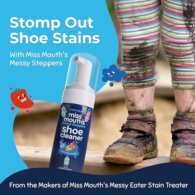 Miss Mouth's Messy Eater Stain Treater, Messy Steppers Shoe Cleaner & Portable Pens Bundle - Sneaker Cleaning Kit & Spot Remover Spray for Clothes