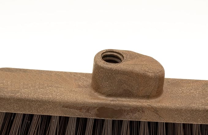 SPARTA Plastic Broom Head, Angled, Flagged for Small Debris Indoor, Outdoor, Home, Restaurant, Lobby, Office, 12 Inches, Brown