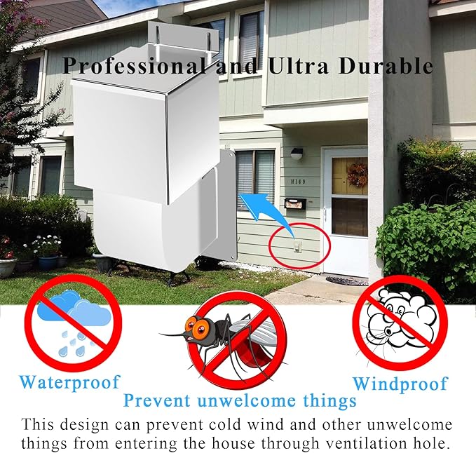 Outdoor Dryer Vent Cover Natural Energy Saving - Dryer Exhaust Air Vent Closure, Professional Dryer Vent Seal, Durable Stainless Steel, Fits for 4" Tube