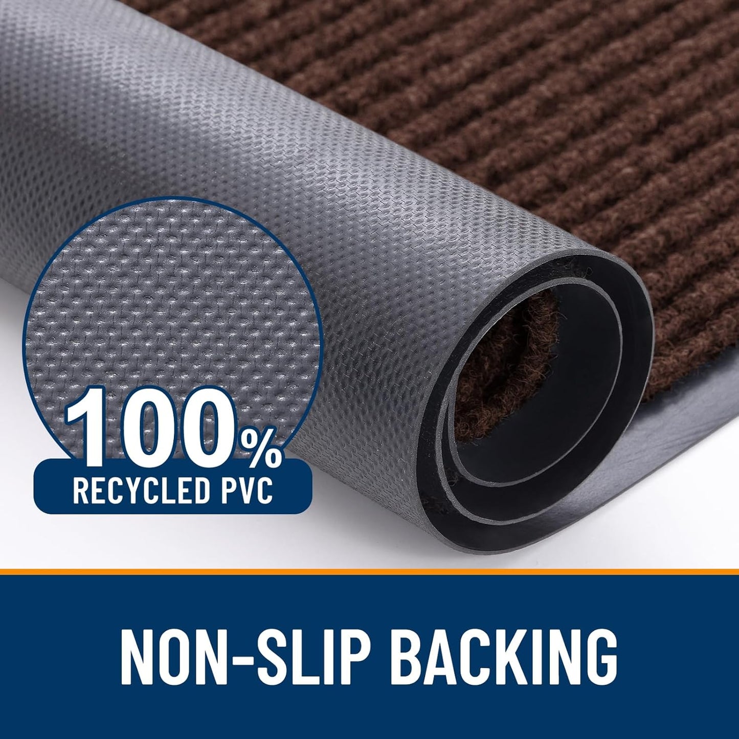 OLANLY Front Door Mat Indoor Outdoor Entrance, Waterproof Heavy Duty Doormat, Fade Resistant, Low Profile, Easy Clean Patio Porch Welcome Floor Mats for Entry, 36x24, Brown