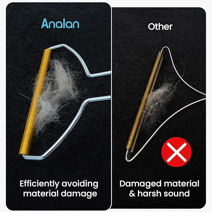 Analan Pet Hair Remover Brush 3in1, Dog&Cat Hair Remover, Dog&Cat Slicker Brush, Perfect for Furniture, Carpets, Couch, Rug, Bedding for Auto Detailing Tool