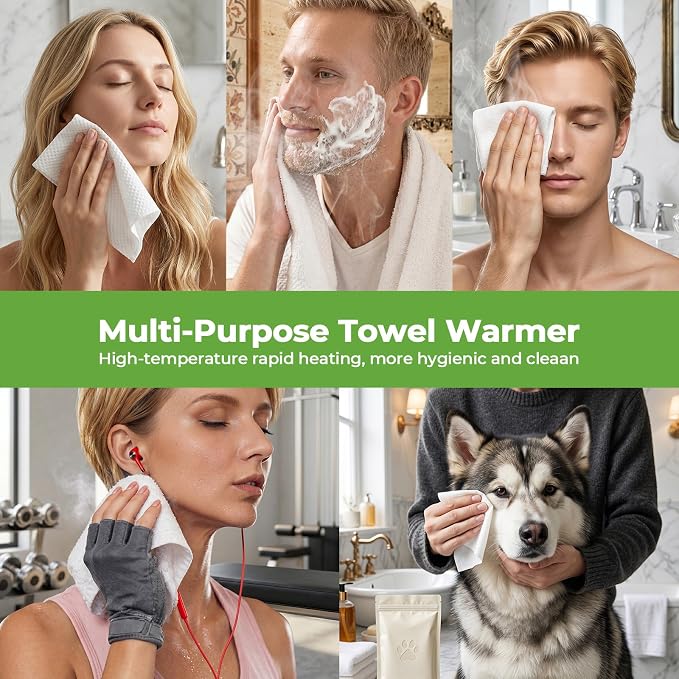 60 Pcs Compressed Face Towel Refills (3 Tubes) - 100% Viscose Fiber, Disposable Plant-Based Pucks for Hot Towel Dispenser and Smart Face Heater Machine, Daily Skincare Bathroom Spa