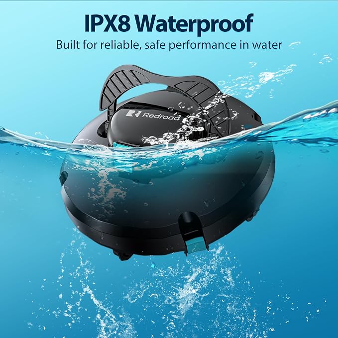 Solar-Powered Robotic Pool Surface Skimmer Cleaner with 24/7 Continuous Cleaning and Re-Engineered Twin Salt Tolerant Motors, Dual Charging,Smart Obstacle Avoidance, 150-um Filtration