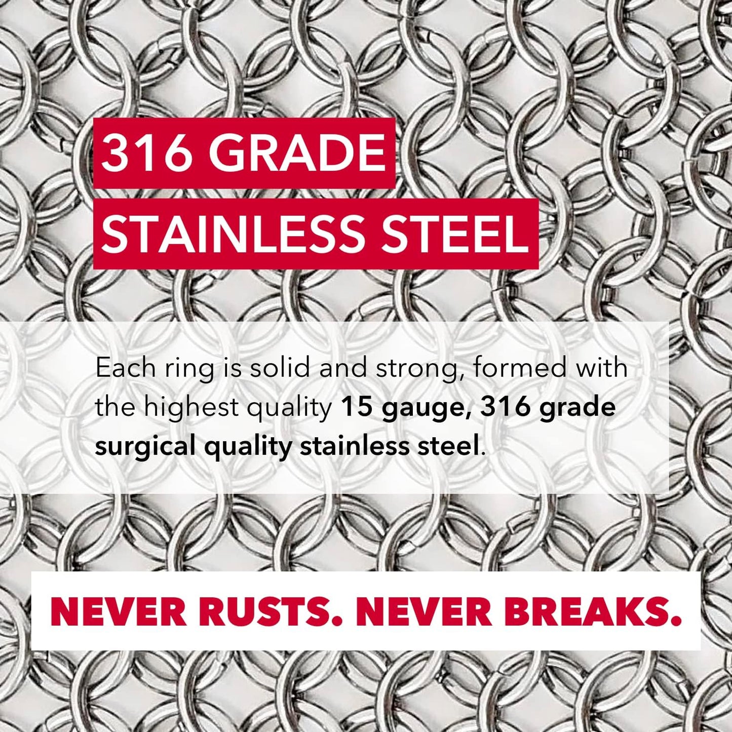 Knapp Made Original CM Scrubber 4" Chainmail Scrubber - Cleaner For Cast Iron, Stainless Steel, Hard Anodized Cookware and Other Pots & Pans