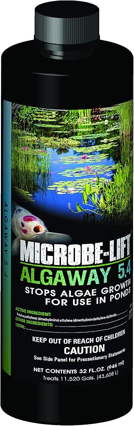 MICROBE-LIFT ALGA32 Algaway 5.4 Algae Control Treatment for Ponds and Water Garden, Safe for Koi Fish, Goldfish, Plants, and Decorations, 32 Ounces | MICROBE-LIFT Sludge-Away Pond and Outdoor Water Garden Sludge and Muck Remover, Safe for Live Koi Fish...