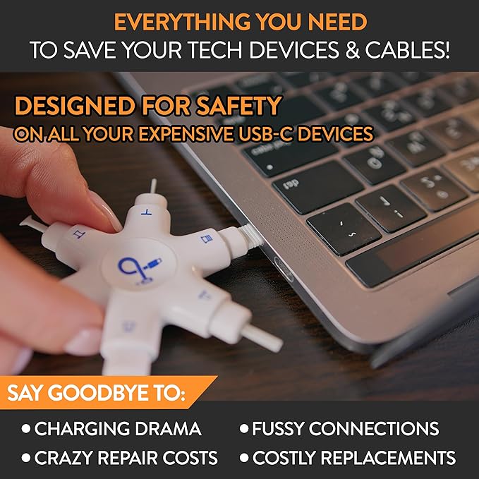 PurePort USB-C Multi-Tool Phone Cleaning Kit | Clean Repair & Restore Cell Phone Tablet & Laptop USB C Ports & Cables | Fix Unreliable & Bad Connections | Extend The Life of Your Tech Devices (Black)