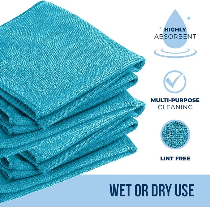 GREEN LIFESTYLE Microfiber Cleaning Cloth 11.5" x 11.5" 12 Pack - Edgeless Microfiber Towels for Cars, Cleaning Rags, Lint Free Car Microfiber Towel, Reusable Cleaning Cloths (Multicolor)