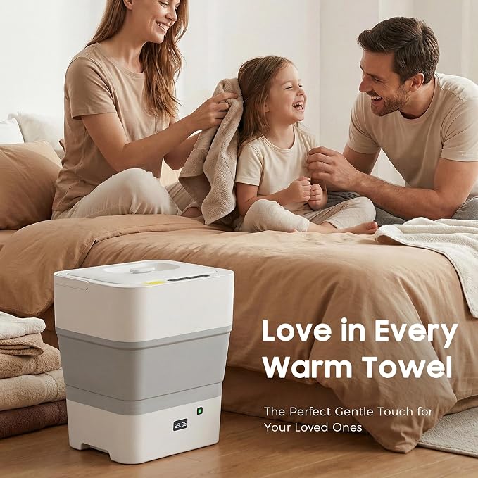 Foldable Towel Warmer,30L Hot Towel Warmers for Bathroom and SPA with 24H Timer,Large Auto Shut Off Towel Heater Bucket Fits Up to Oversized Towels,Bathrobes,Blankets,Fast Heating Towel Dryer for Home