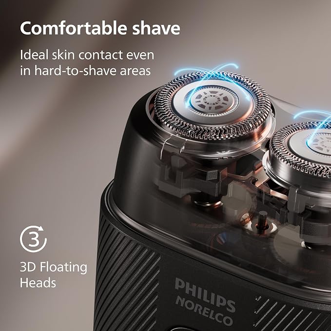 Philips Norelco Shaver 500 Series - Compact Electric Shaver, Lift & Cut System, SteelPrecision Blades, 3D Floating Heads, Wet & Dry Shave, Travel Case, Travel Lock, Magnetic Cap, Model S591/94