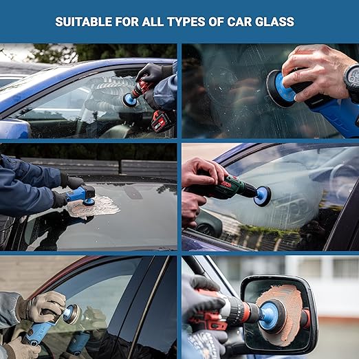 GLASS POLISH DIY 3" (75mm) Windshield Scratch Removal Kit for All Car Glass, Removes Deep Scratches, Wiper Blade Damage & Haziness, Restores Clear Visibility