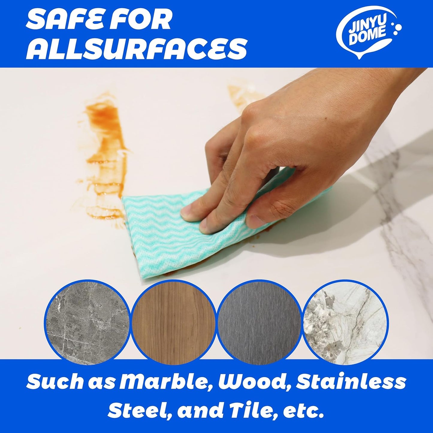 Handi Wipes Reusable Cloths, Green Disposable Kitchen Cleaning Towel Roll, Heavy Duty J Cloth,50 Count