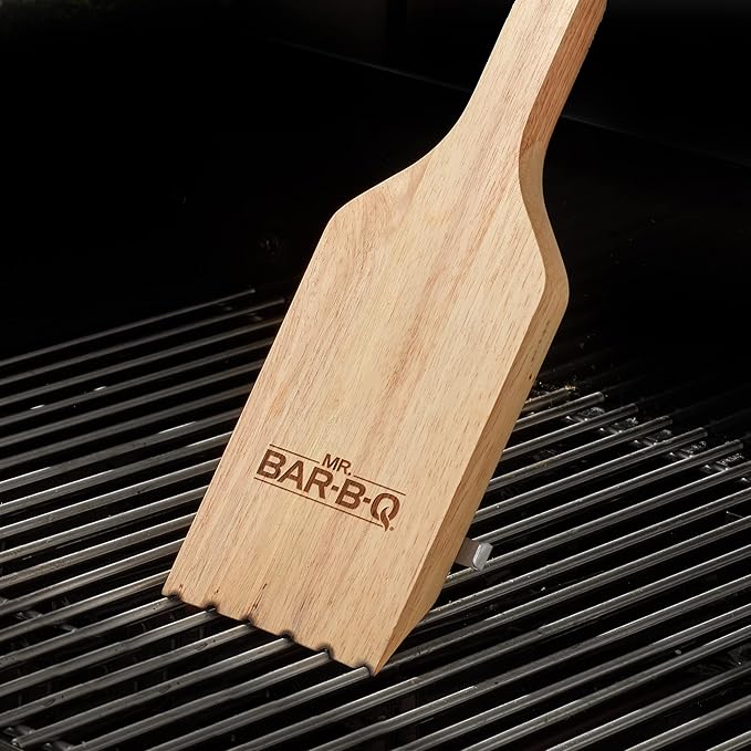 Mr. Bar-B-Q Oversized Premium Wood Grill BBQ Scraper & Brush