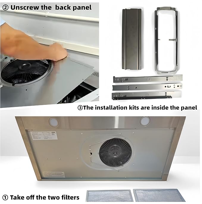 30 Inch Under Cabinet Vent Hood with Brighten Light | 550 CFM Large Flow| Ducted/Ductless Range Hood with Charcoal Filter| 3- Speed Touch Control | 6-Layers Grease Filters|