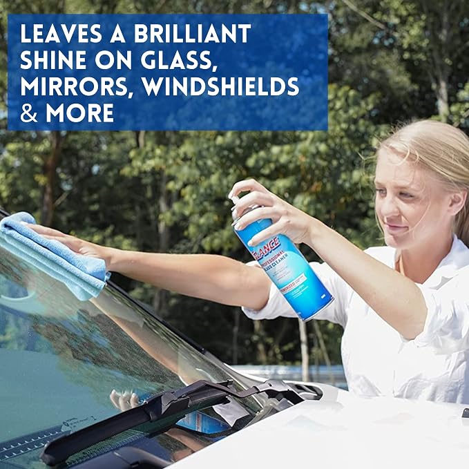 GLANCE 101109731 Powerized Professional Glass Cleaner, Foaming Formula Clings to Windows, Mirrors & Hard Surfaces, Aerosol Spray, 19-Ounce (Pack of 12)