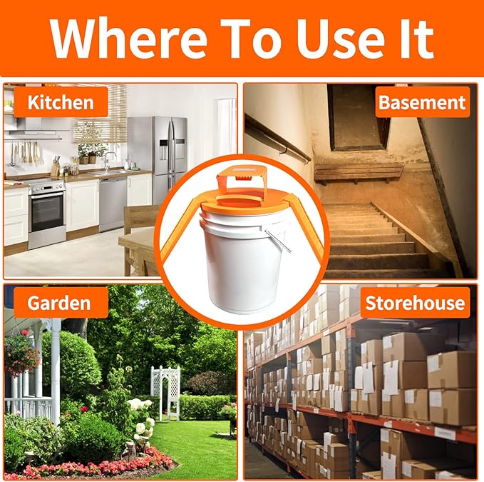 Mouse Traps Indoor for Home: GISUNG 4 Pack Mouse Trap Bucket Lid with Upgraded Clear Box, Automatic Reset & 2 Entrances, Humane Reusable Rat Trap for Indoor & Outdoor Use, 5-Gallon Bucket Compatible
