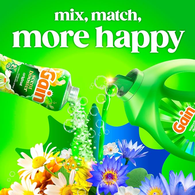 Gain Liquid Laundry Detergent with Odor Defense, Waterfall Delight Scent, Laundry Soap For HE Washing Machines, 177 fl oz, 134 Loads (Packaging May Vary)