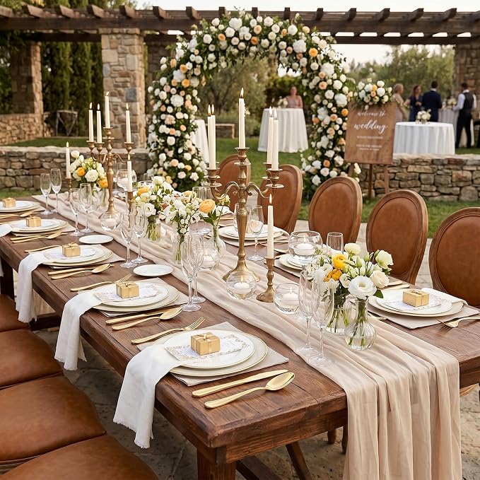 WDF 160 Piece Gold Plastic Silverware - Heavy Duty Gold Silverware Includes 80 Forks, 40 Spoons, 40 Knives, Plastic Utensils Perfect for Wedding, Christmas Party